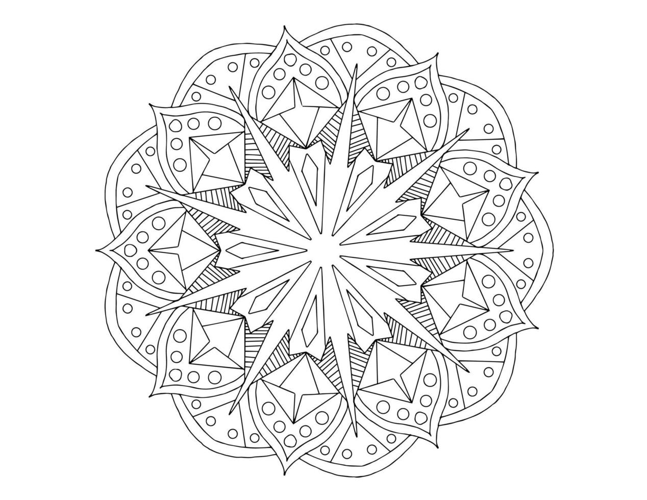 mandala art design zwart en wit, koninklijk, vintage vector