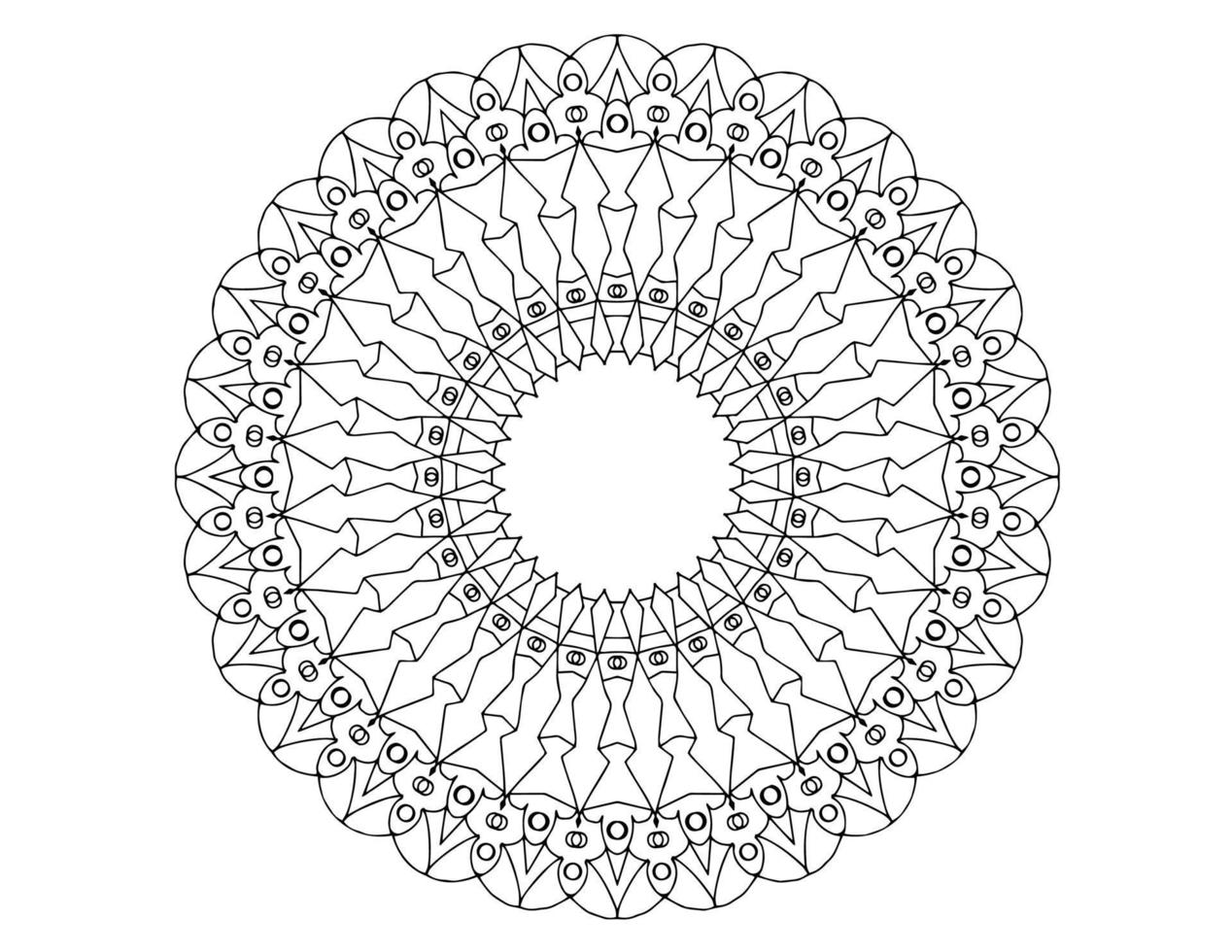 mandala art design zwart en wit, koninklijk, vintage vector