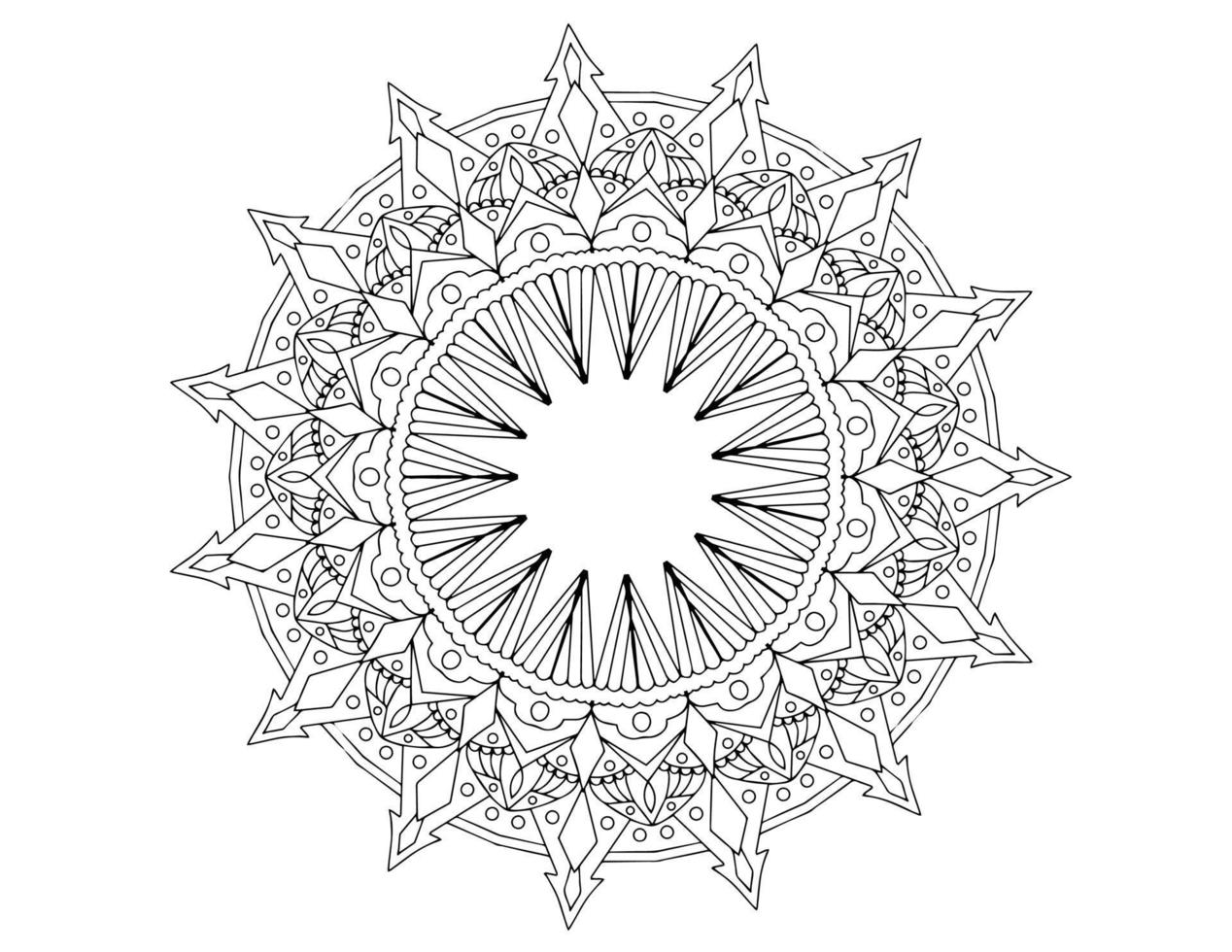 mandala art design zwart en wit, koninklijk, vintage vector