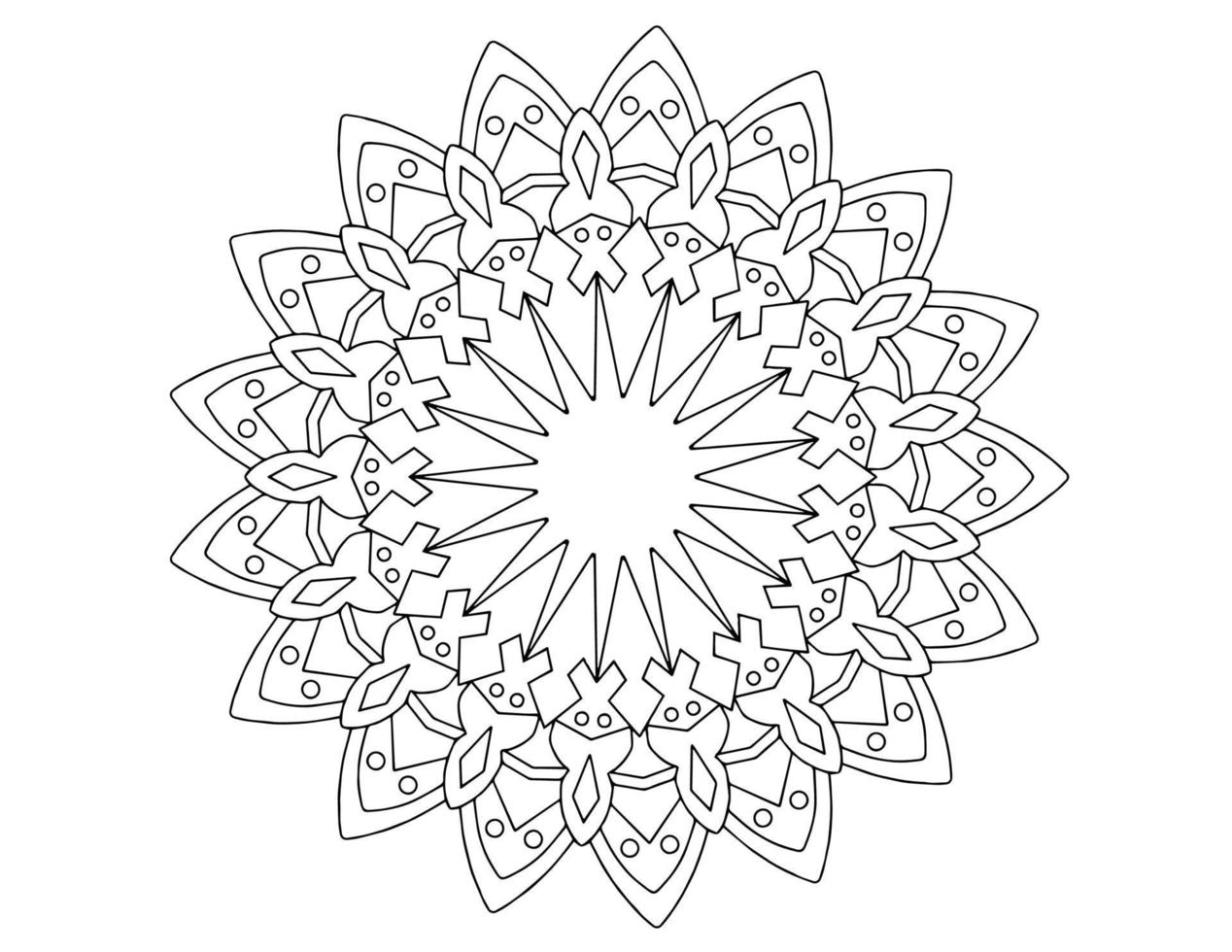 mandala art design zwart en wit, koninklijk, vintage vector