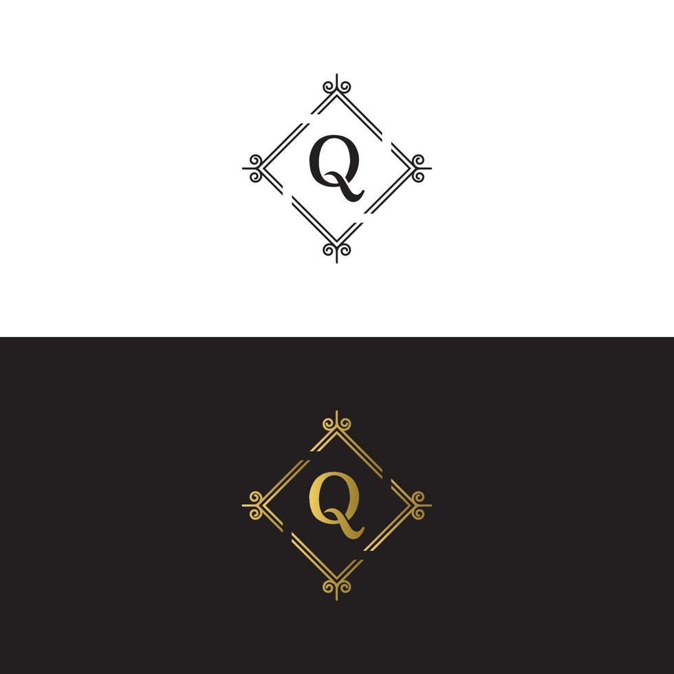 luxe letterteken q logo vector ontwerpsjabloon