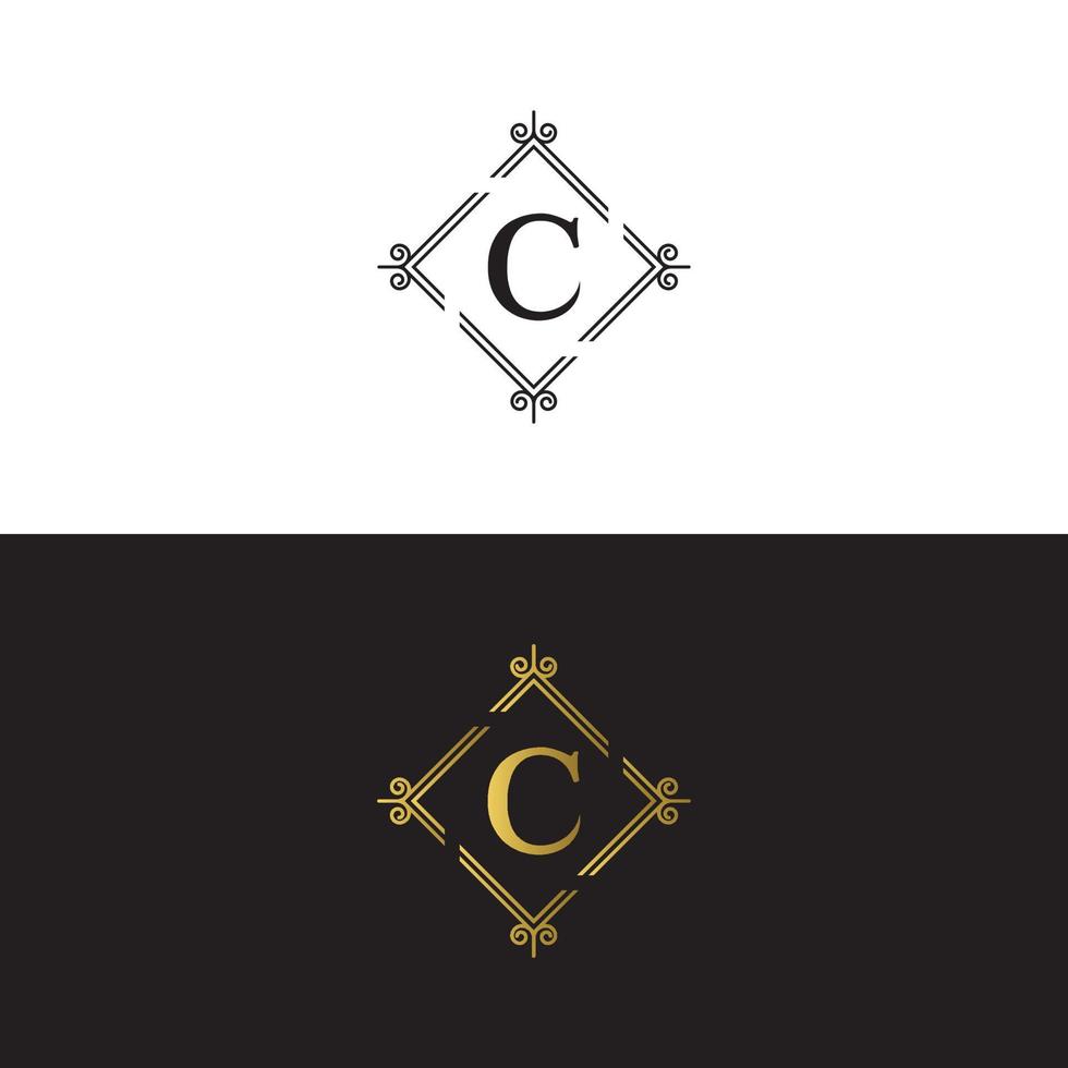 luxe letterteken c logo ontwerp vector sjabloon