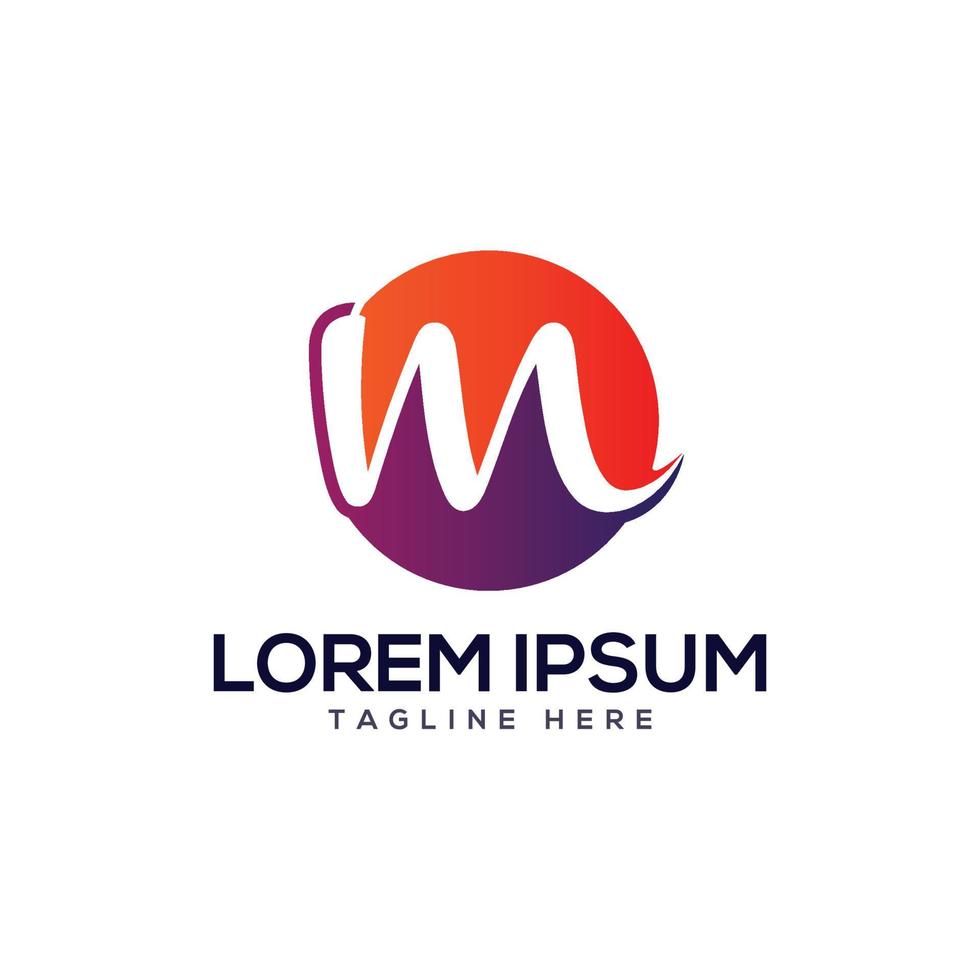 moderne kleurrijke letter mark m logo ontwerp gratis vector