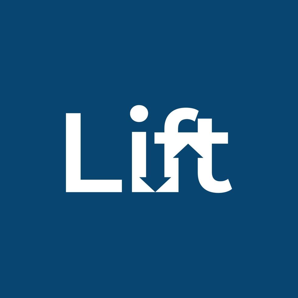 lift logo omhoog naar beneden pijl teken belettering ontwerp gratis vector