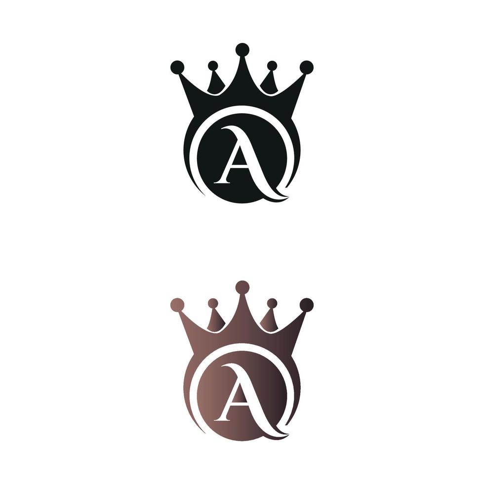 luxe kroon brief merk een brief logo vector sjabloon