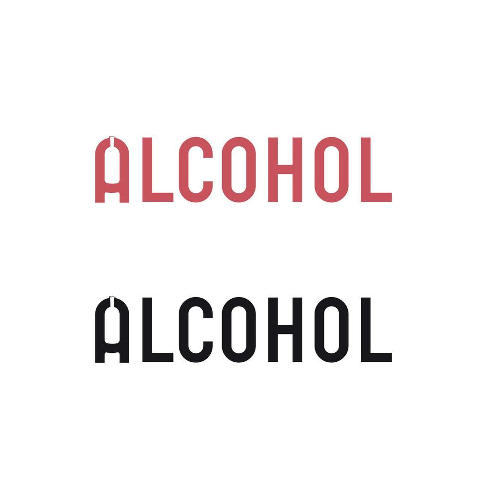 alcohol logo woordmerk belettering ontwerp gratis vector