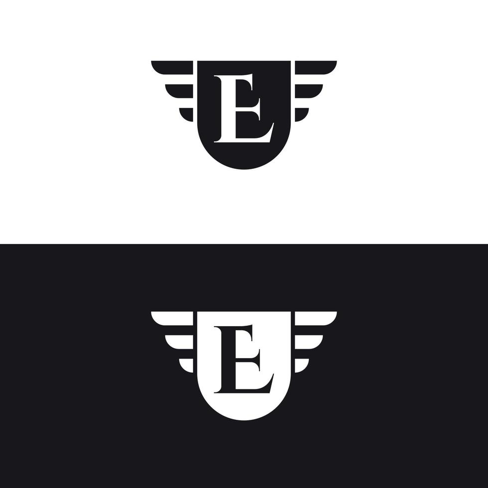 premium elite letterteken e logo vector ontwerpsjabloon