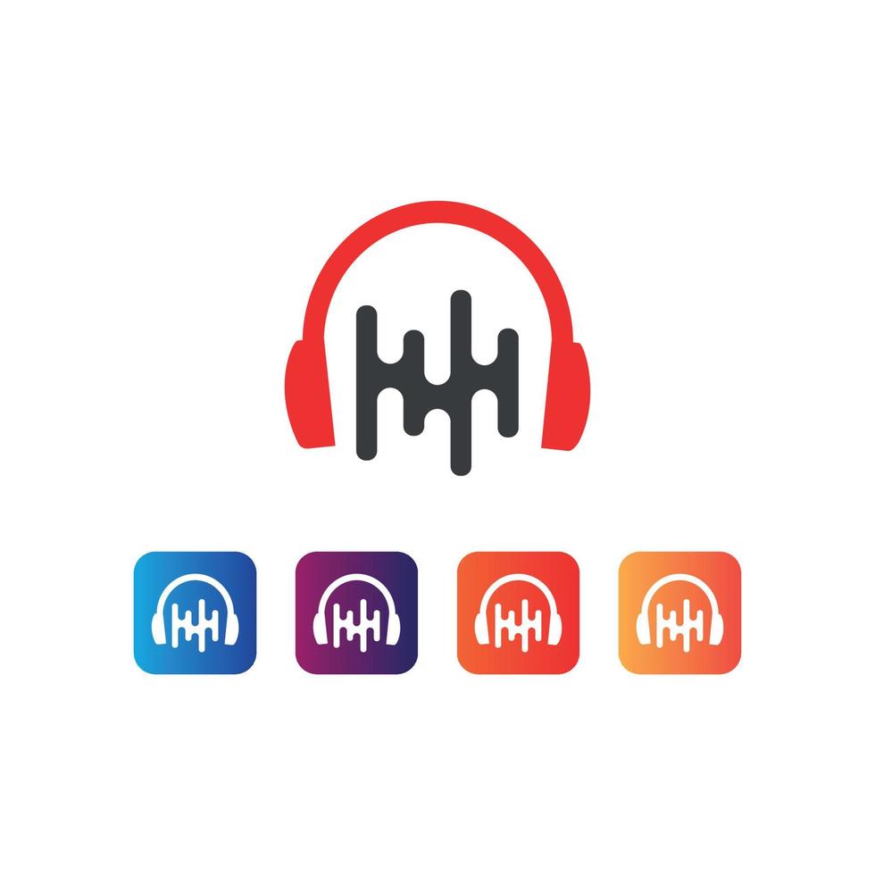 muziek pictogram logo en app pictogram ontwerp gratis vector