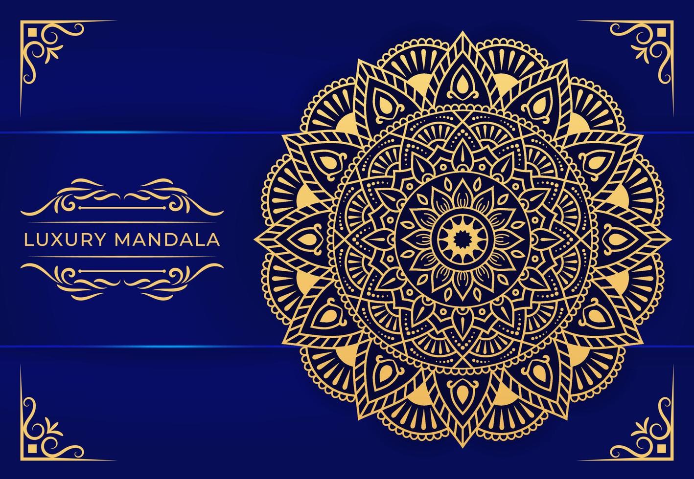 luxe mandala achtergrond met gouden arabesk patroon, decoratieve mandala sjabloon Arabische islamitische Oost-stijl, mandala voor banner, dekking, poster, brochure, flyer, uitnodigingskaart, yoga decoratie vector