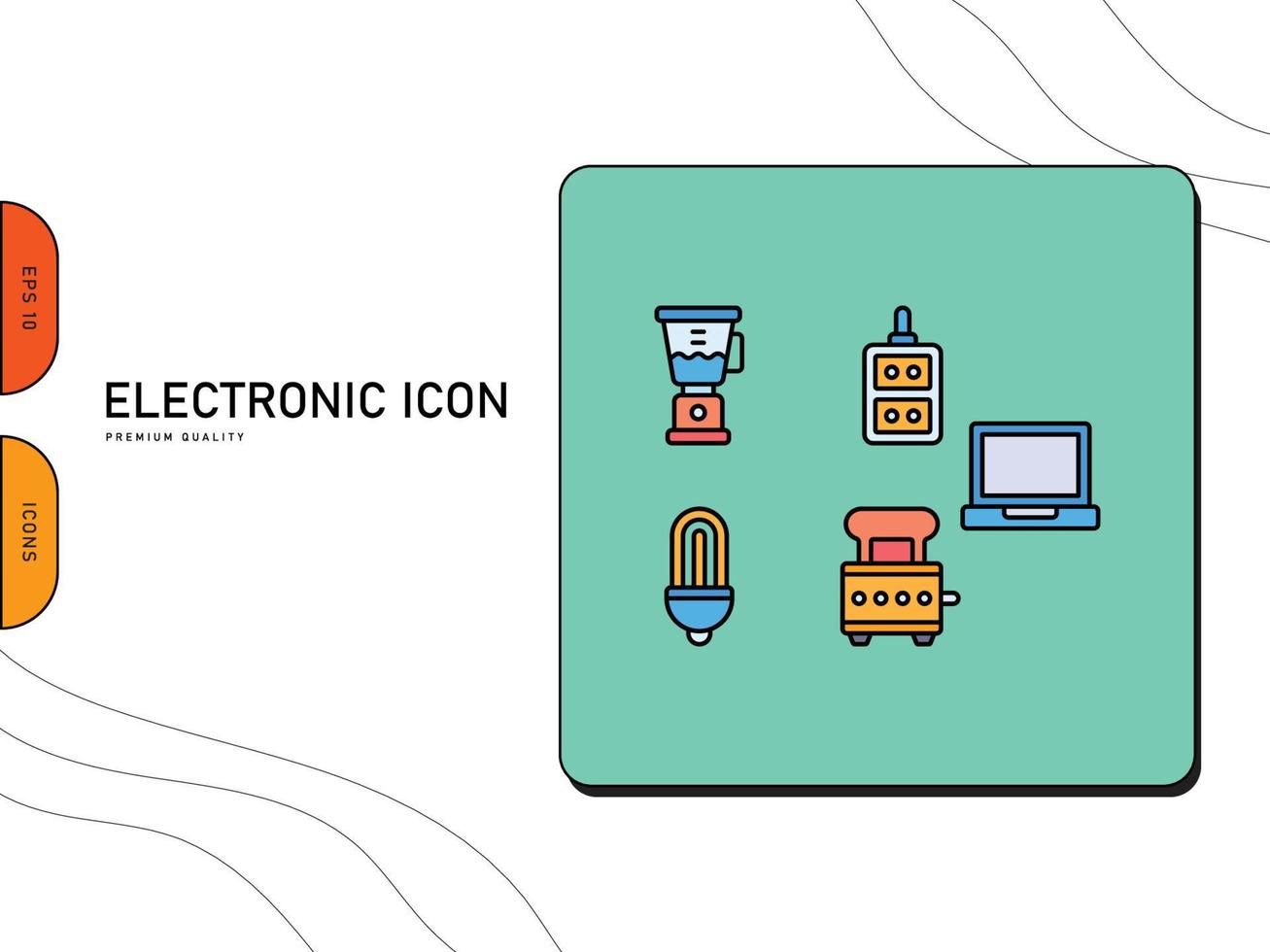 elektronica icon set gratis vector