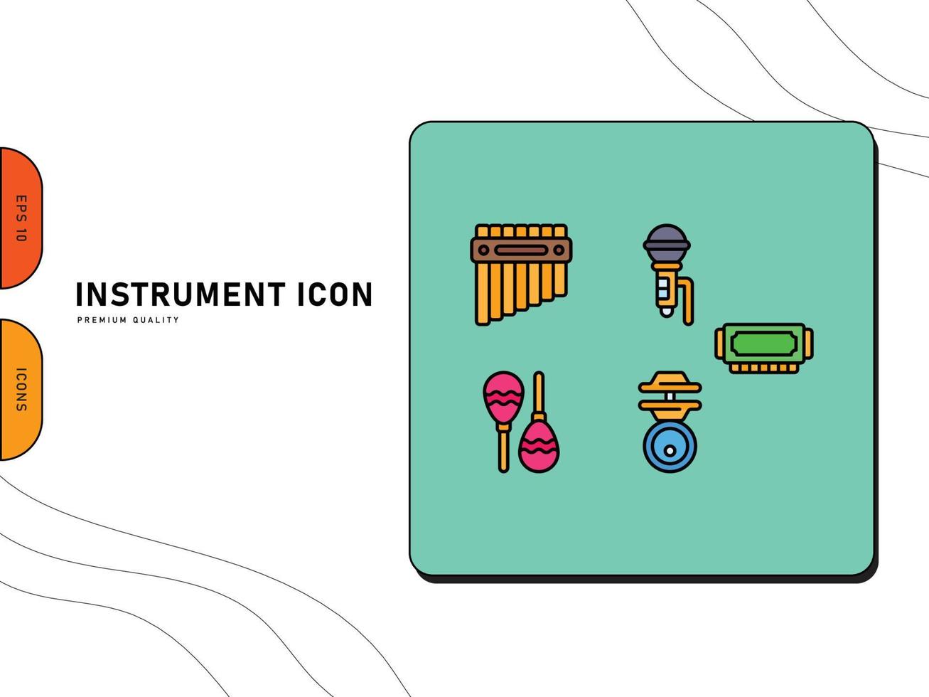 muziekinstrument pictogram geschetst gratis vector