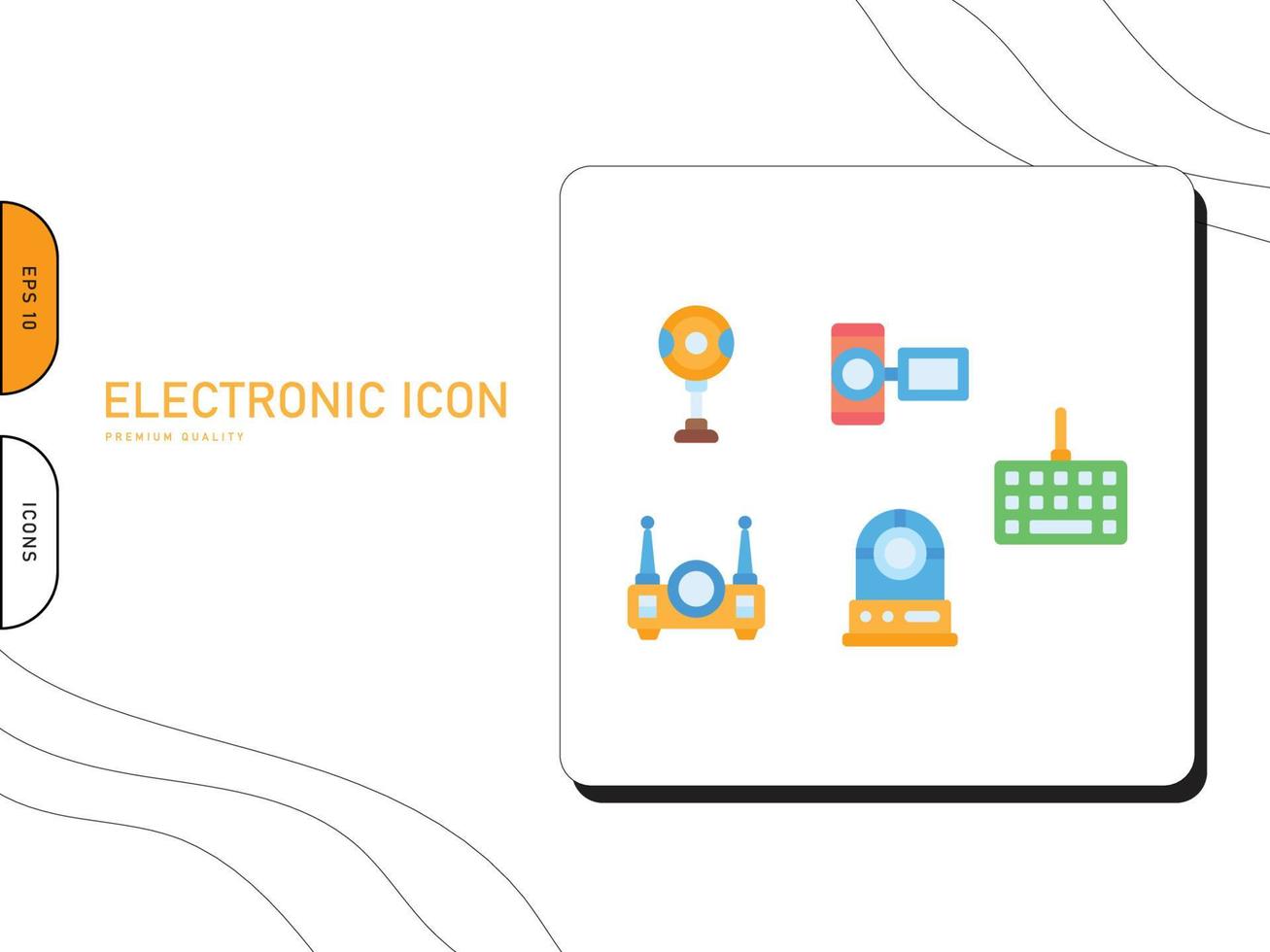 elektronica icon set gratis vector