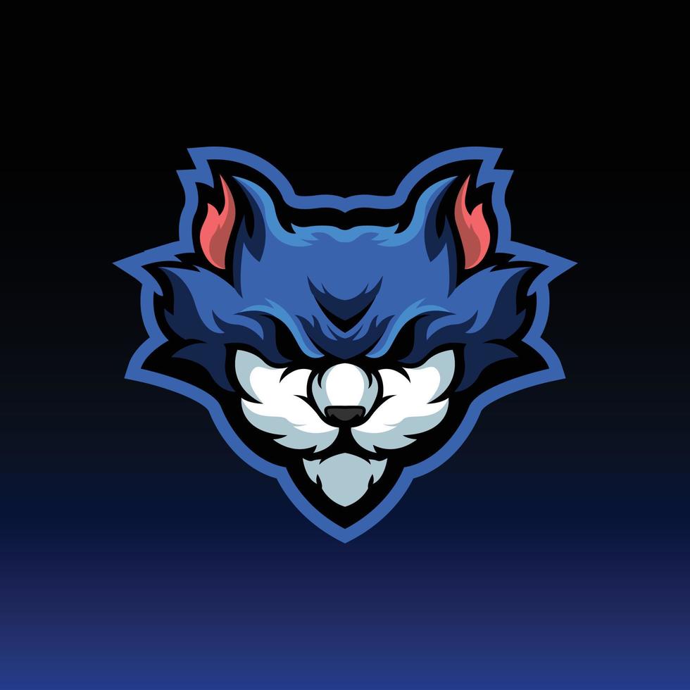 mascotte blauwe kat vector