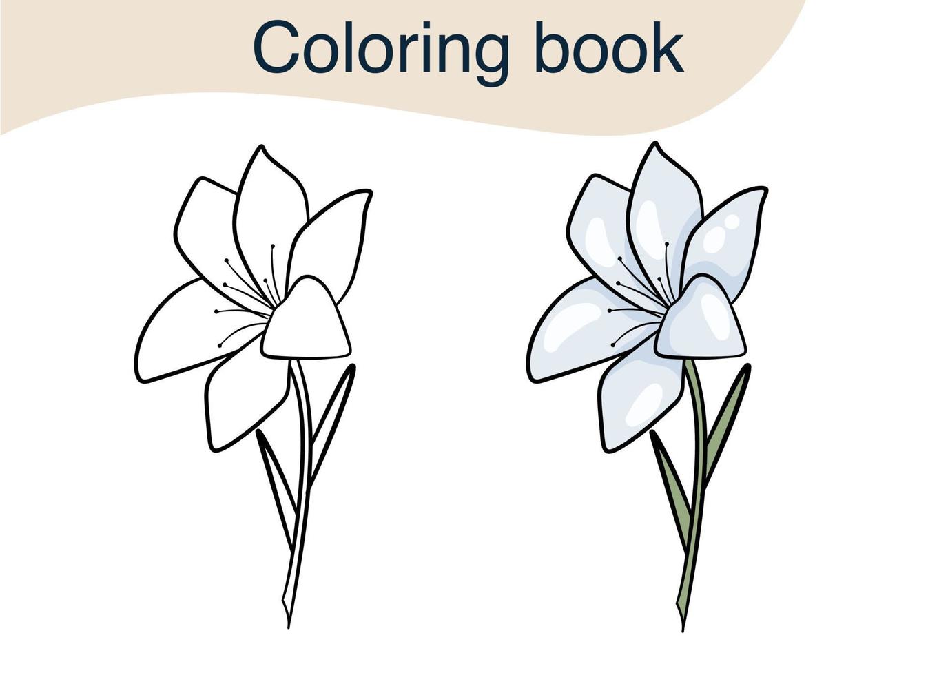 mooie bloem. kleurboek. cartoon vectorillustratie vector