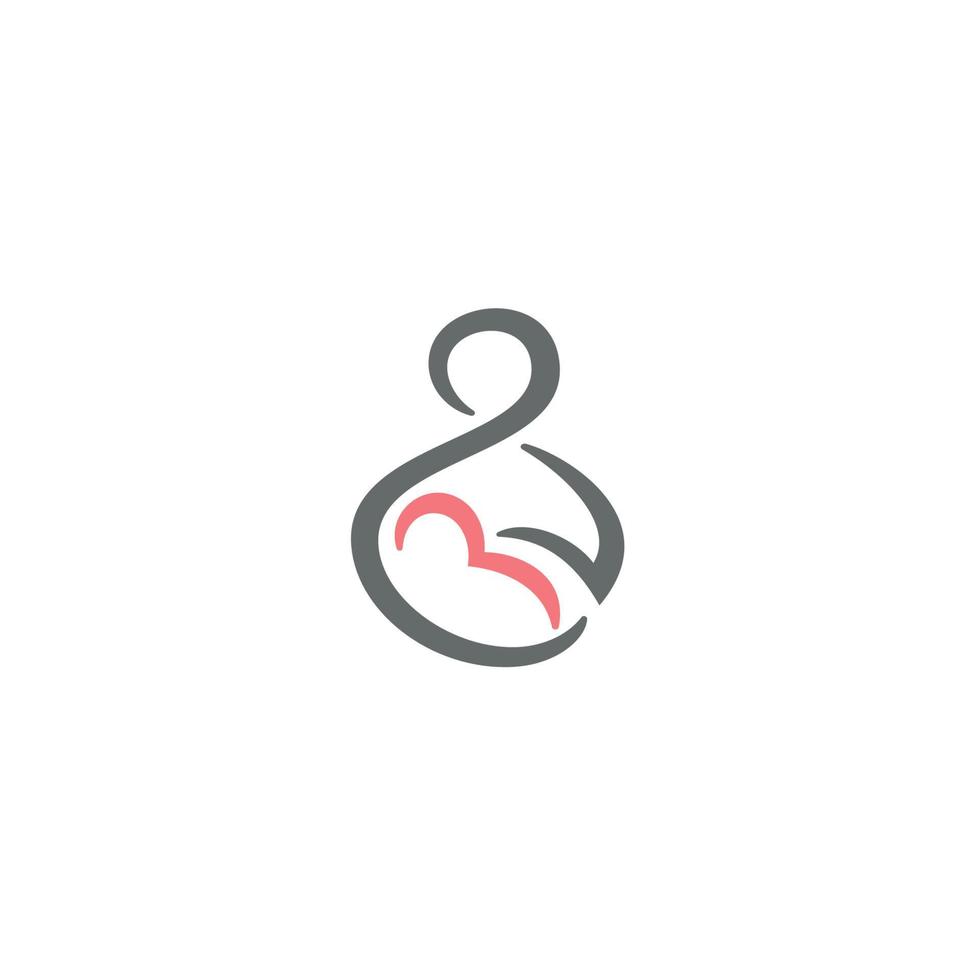 doula, baby en oneindigheidssymbool logo of pictogramontwerp vector