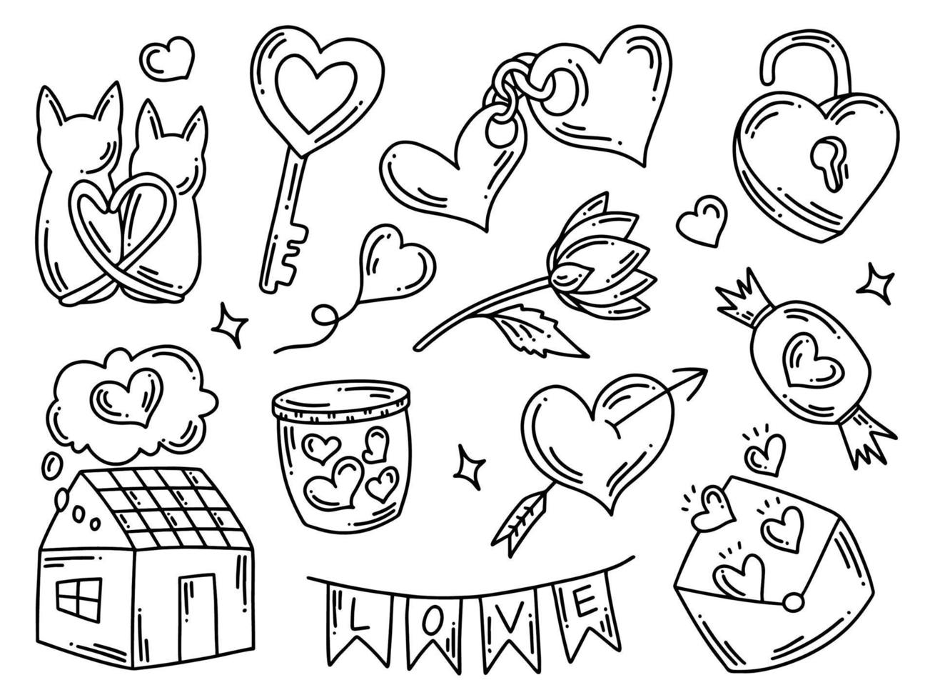 Valentijnsdag illustraties doodle vector