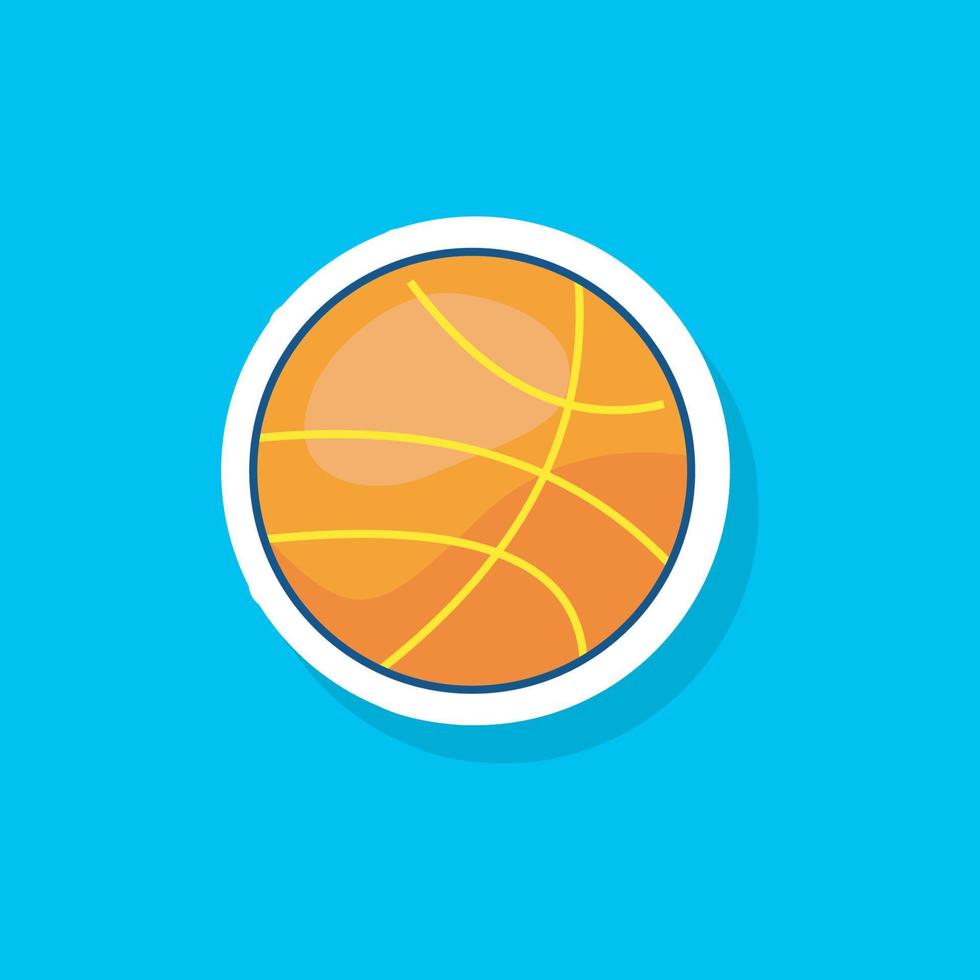 basketbal stijl sticker vectorillustratie, sportuitrusting ontwerp vector
