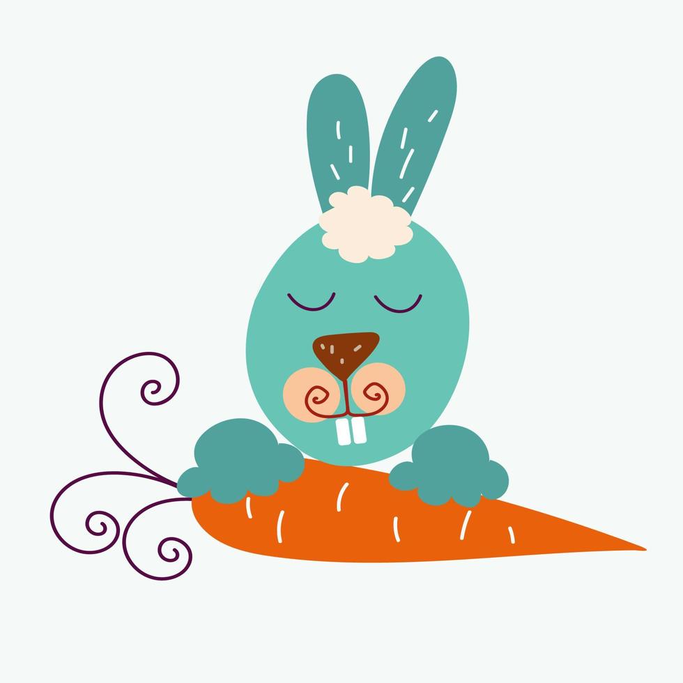 grappige konijnenkarakters, happy easter concept cartoon vectorillustraties vector