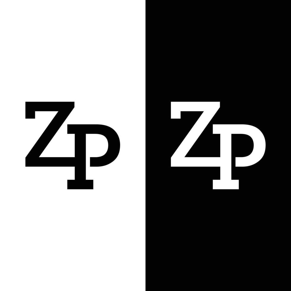 zp zp pz brief monogram eerste logo ontwerpsjabloon. geschikt voor algemene sport fitness bouw financiering bedrijf zakelijke winkel kleding in eenvoudige moderne stijl logo-ontwerp. vector