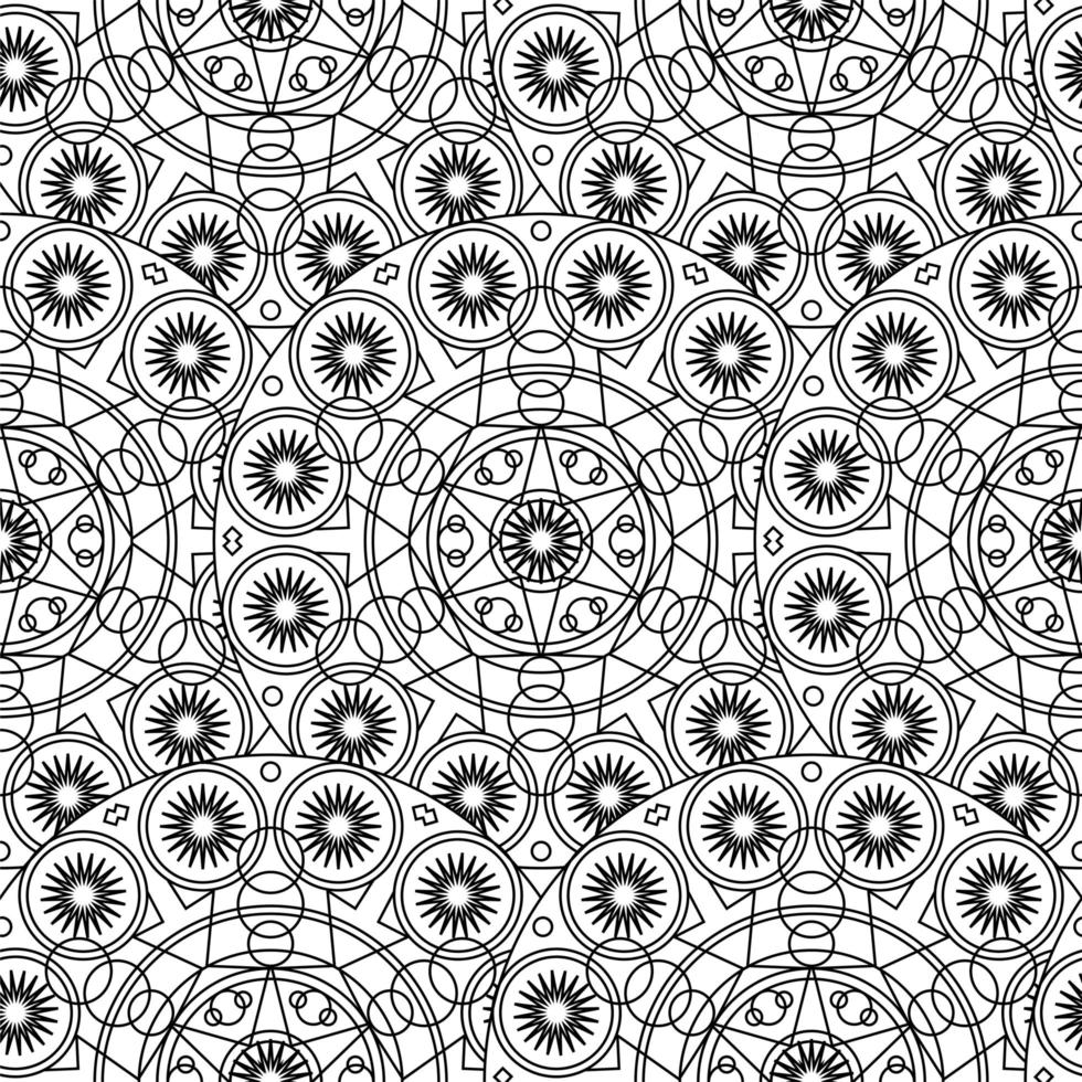 zwart wit zwart-wit mandala boho naadloos patroon vector