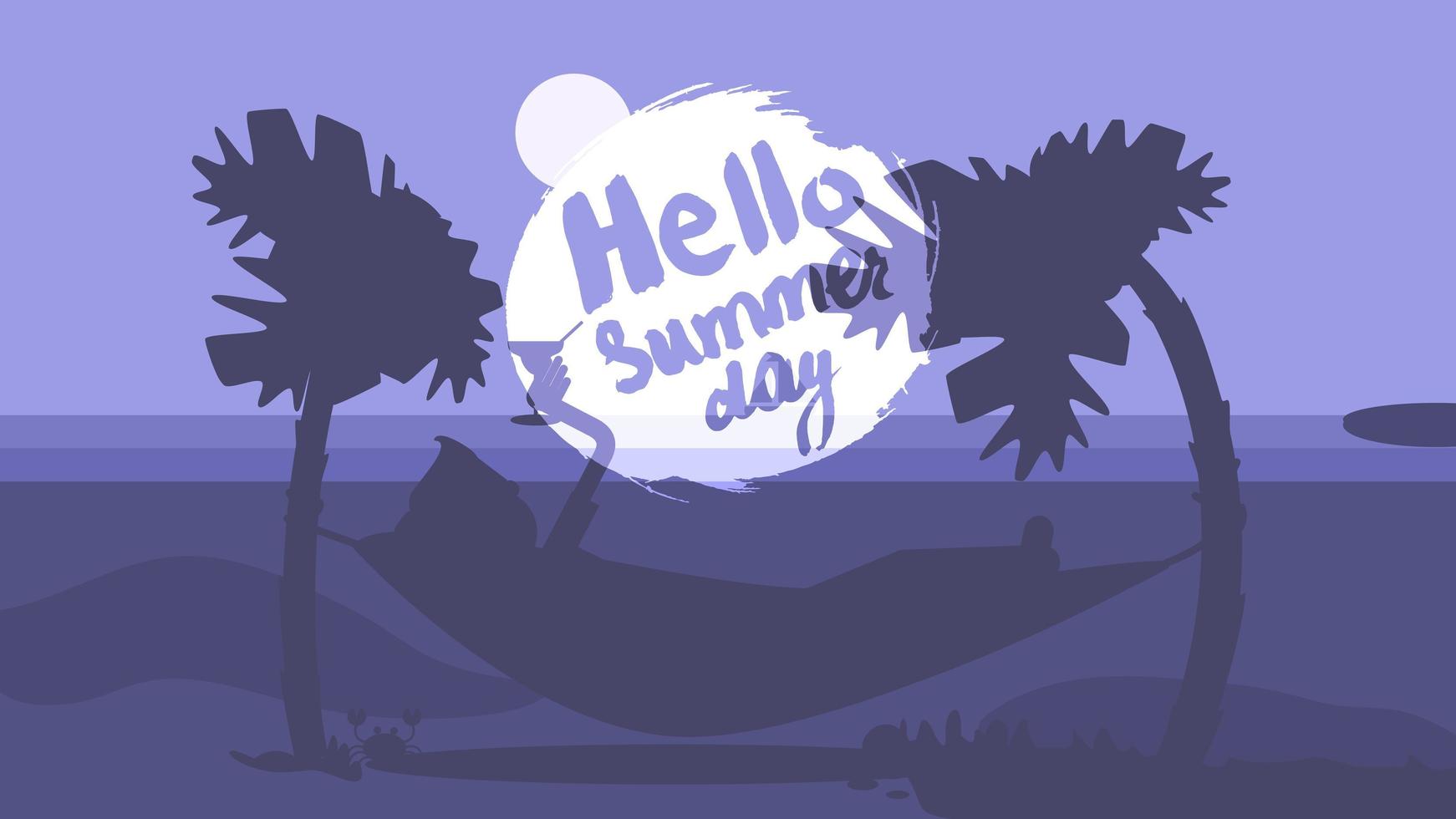 hallo zomer belettering vector