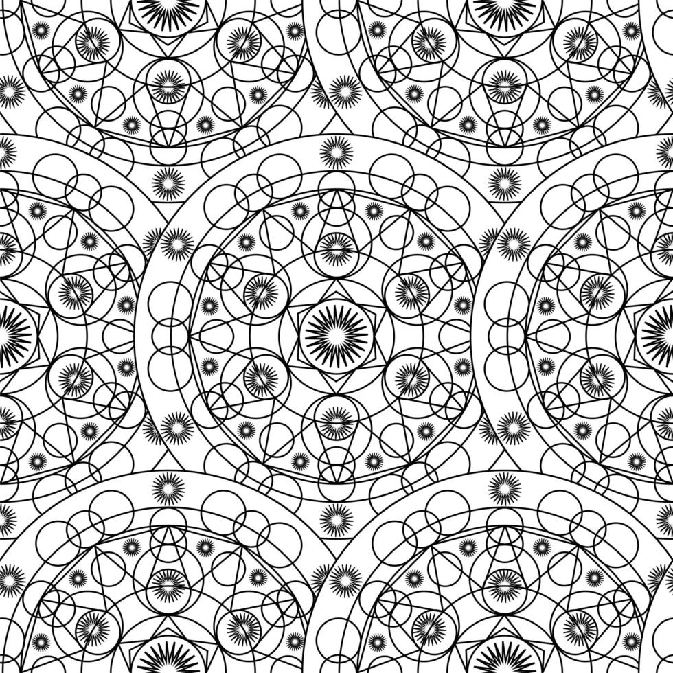 zwart wit zwart-wit mandala boho naadloos patroon vector