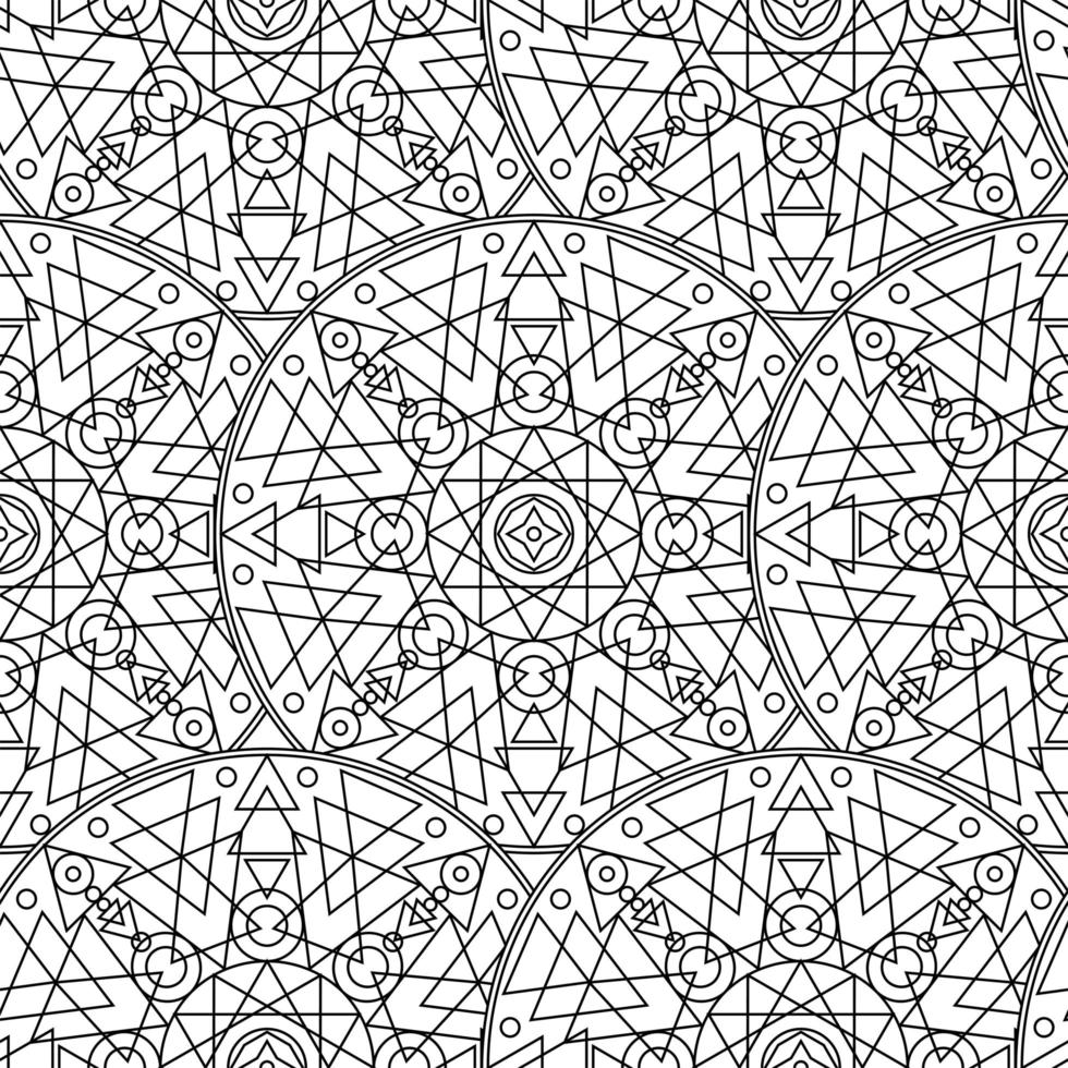 zwart wit zwart-wit mandala boho naadloos patroon vector