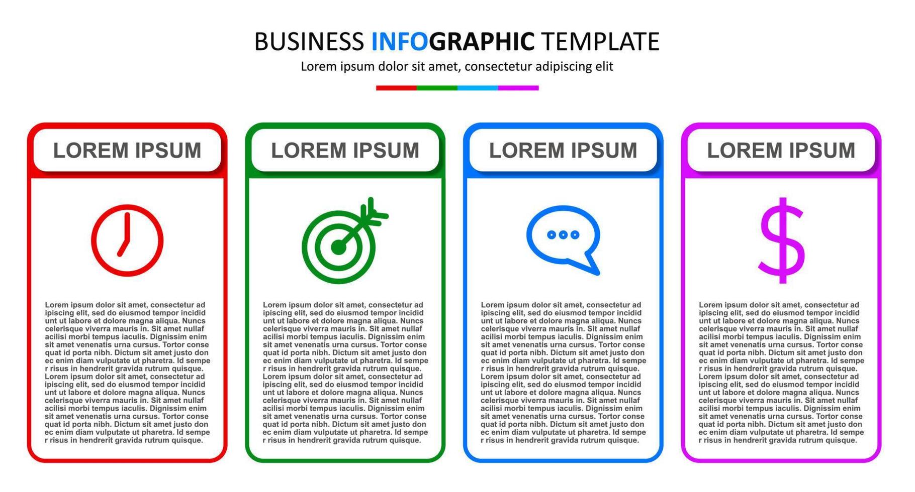 vector infographic sjabloon met zes stappen of opties. zes kleurrijke grafische elementen. infographic ontwerp lay-out. bedrijfsconceptontwerp kan worden gebruikt voor web, brochure, diagram