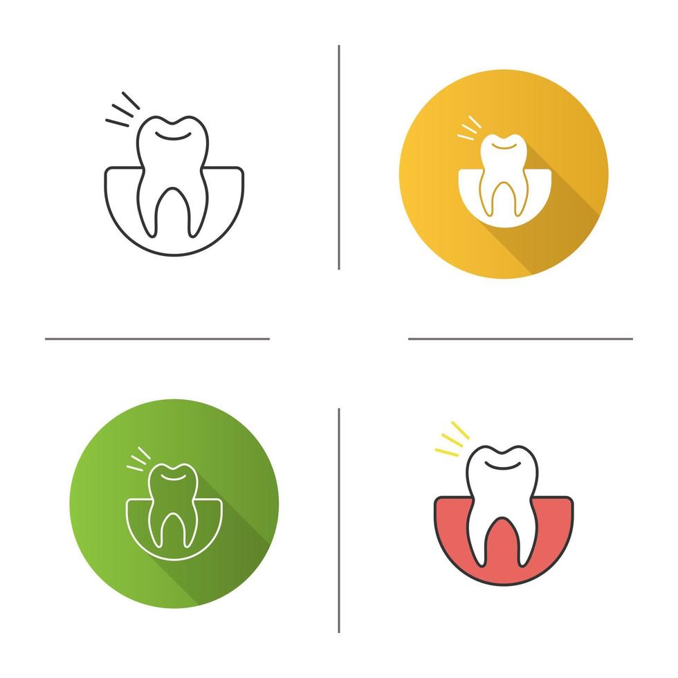 kiespijn pictogram. plat ontwerp, lineaire en kleurstijlen. geïsoleerde vectorillustraties vector