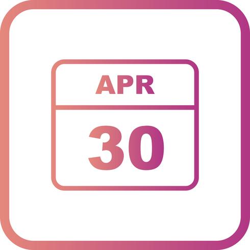 30 april Datum op een eendaagse kalender vector