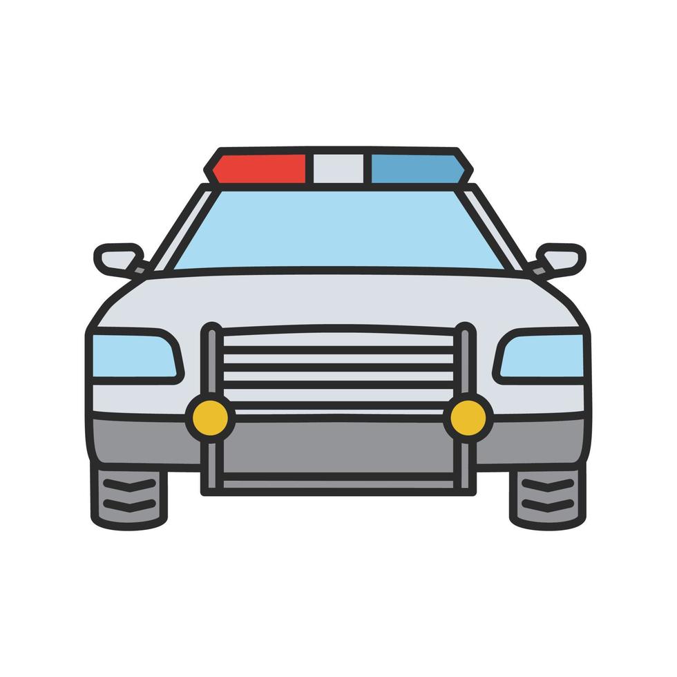 politie auto kleur icoon. geïsoleerde vectorillustratie vector