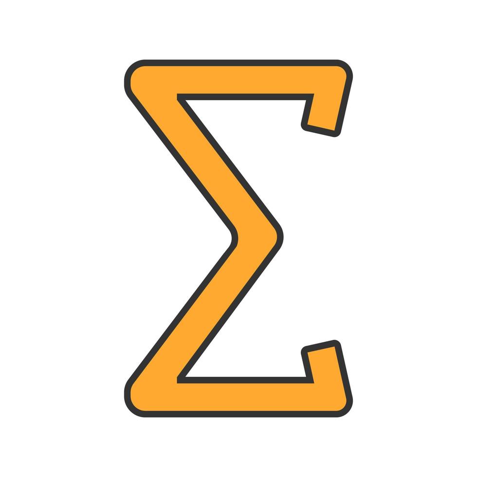 sommatie kleur icoon. som of totaal wiskundig symbool. geïsoleerde vectorillustratie vector