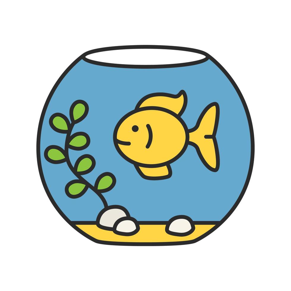 aquarium kleur icoon. vissen houden. aquarium. geïsoleerde vectorillustratie vector