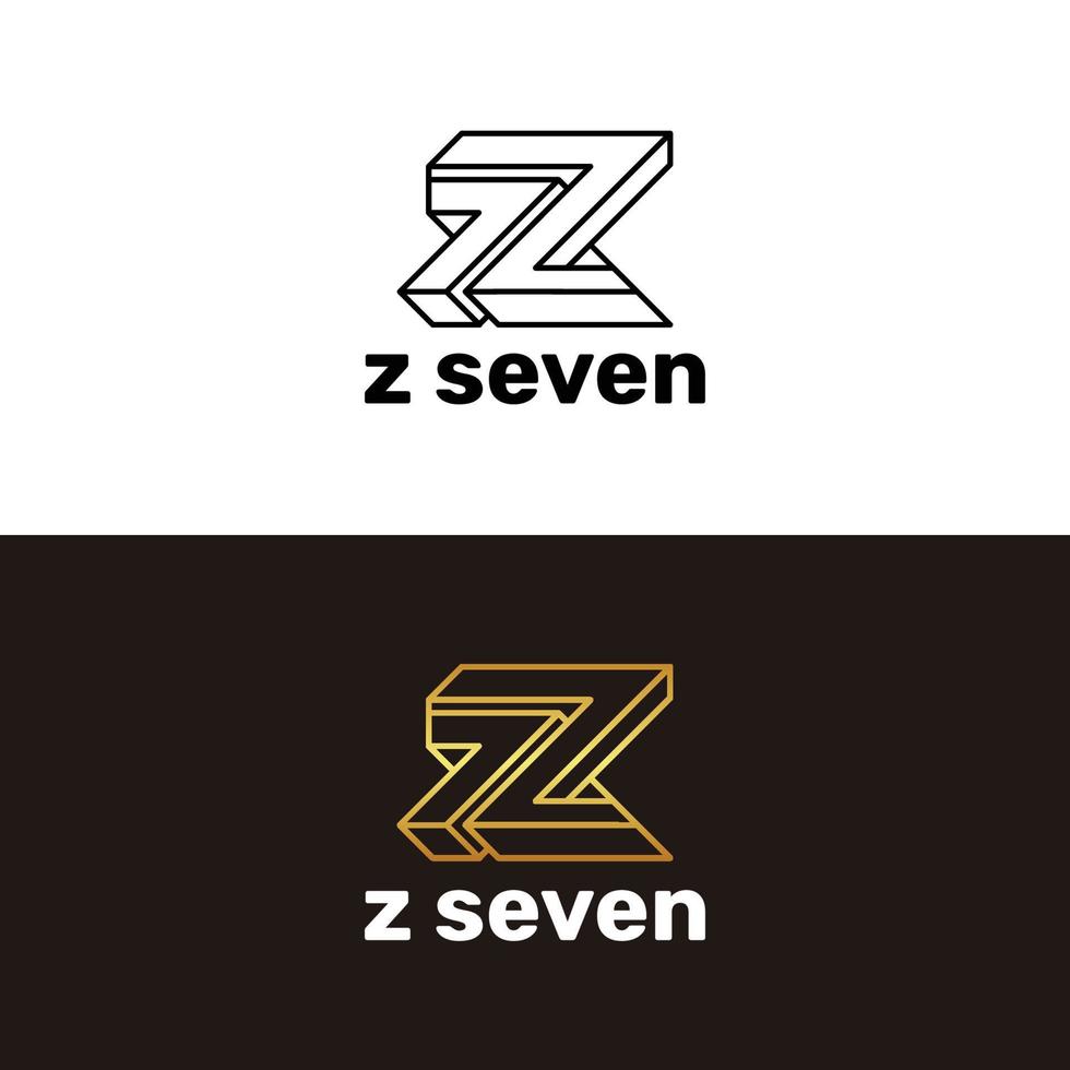 een logo met een gecombineerd concept van de letter z en het cijfer 7 is geschikt voor uw merk vector