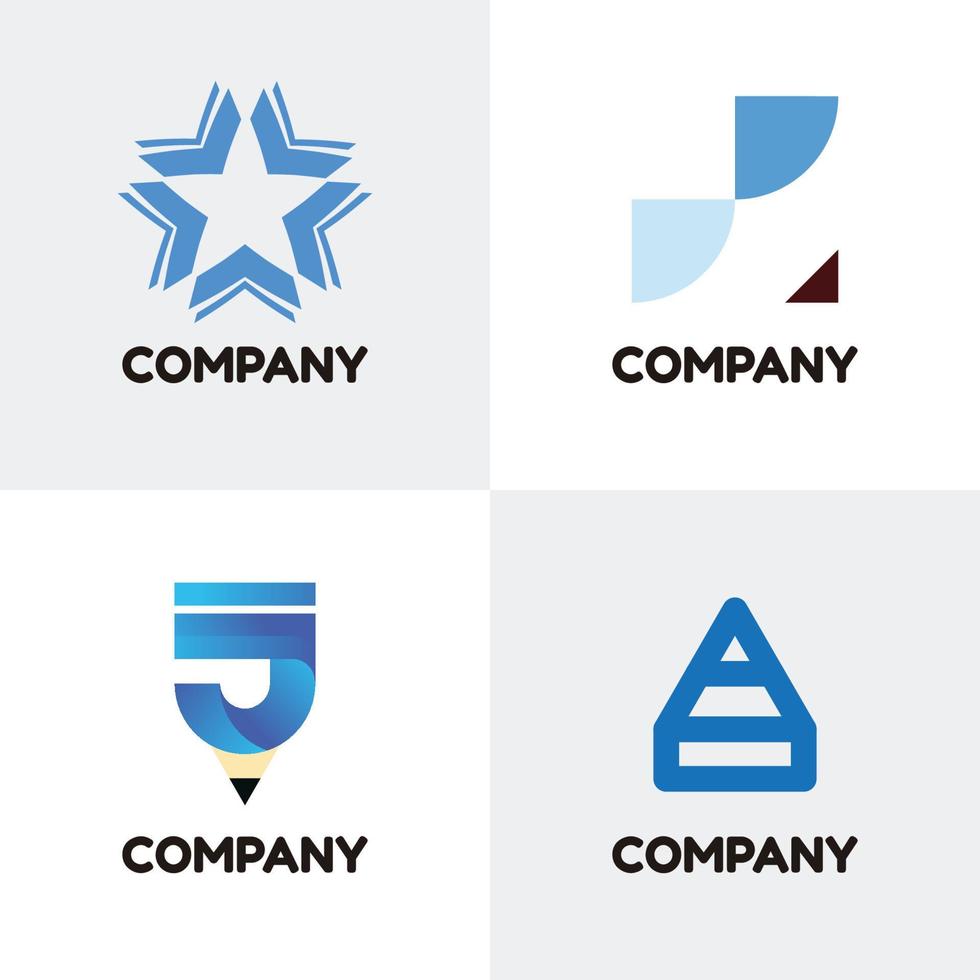 een set van vier educatieve logo's vector