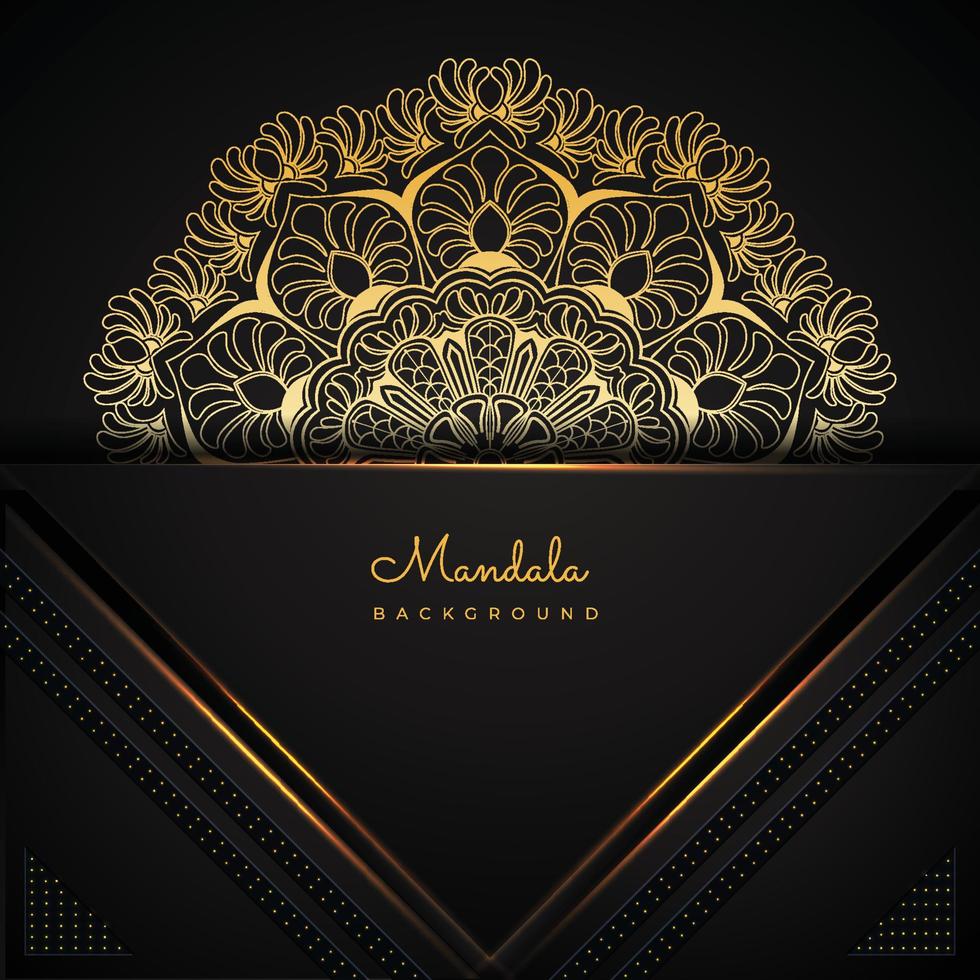 mandala-achtergrond met luxueus abstract patroon in gouden verloop vector