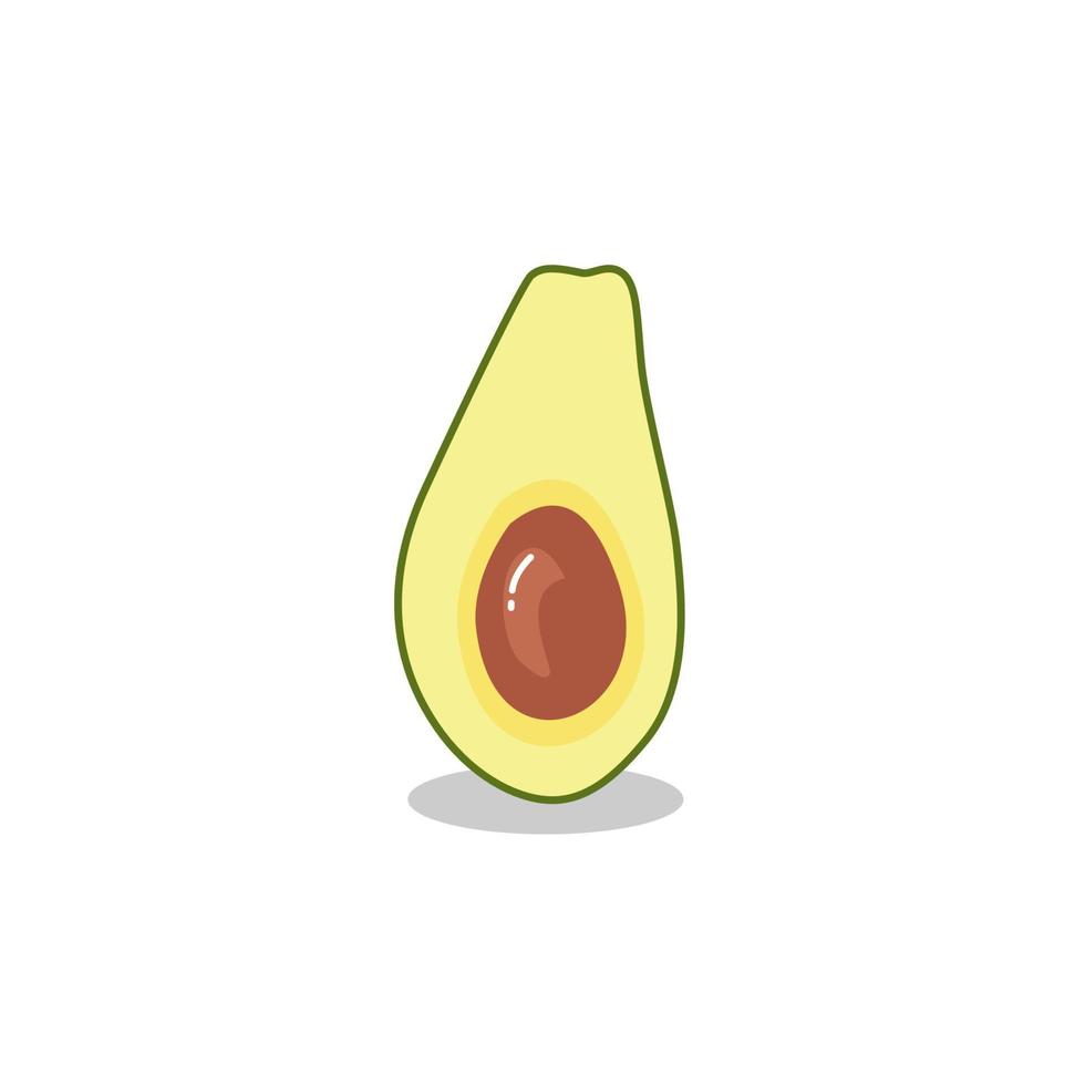 schattige avocado-cartoonvector voor logo, pictogram of voedselpromotie vector