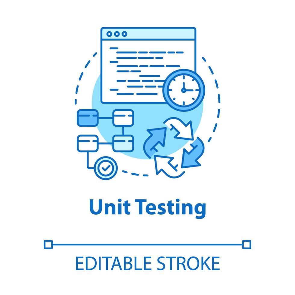 eenheidstest turkoois concept icoon. software ontwikkeling fase idee dunne lijn illustratie. verificatie van app-prestaties. java-broncode. het projecteert. vector geïsoleerde overzichtstekening. bewerkbare streek