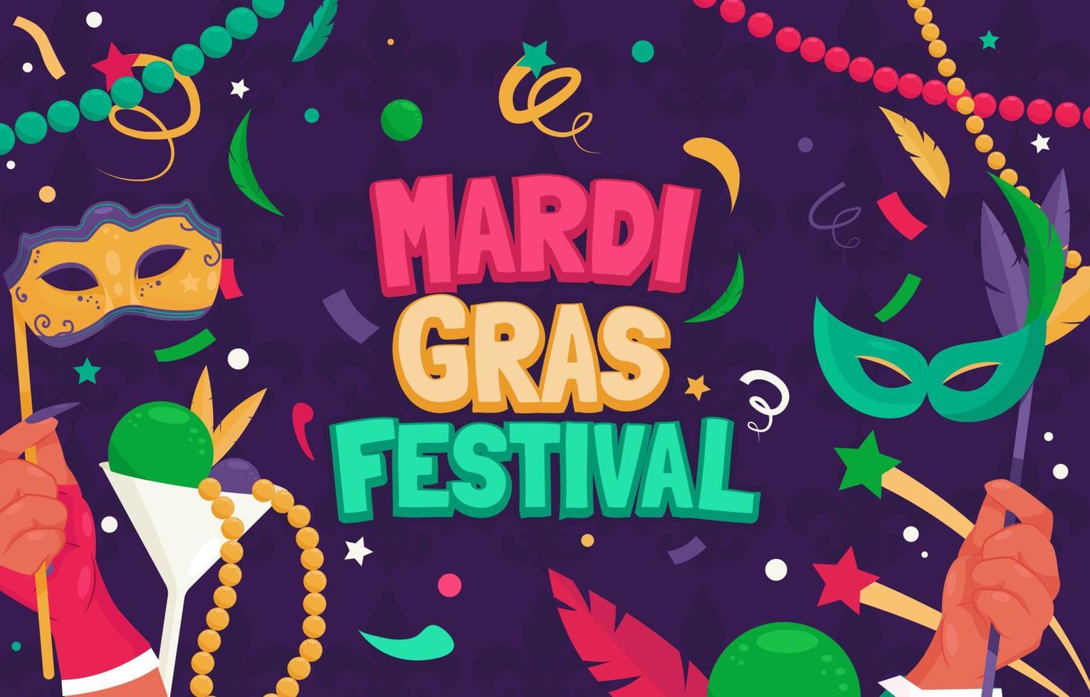 mardi gras festival achtergrond vector