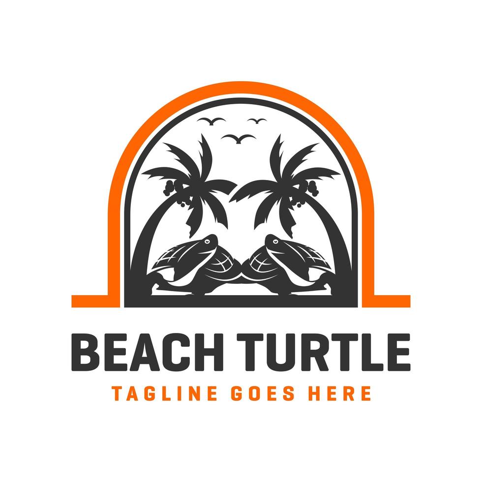 strandschildpad logo ontwerpsjabloon vector