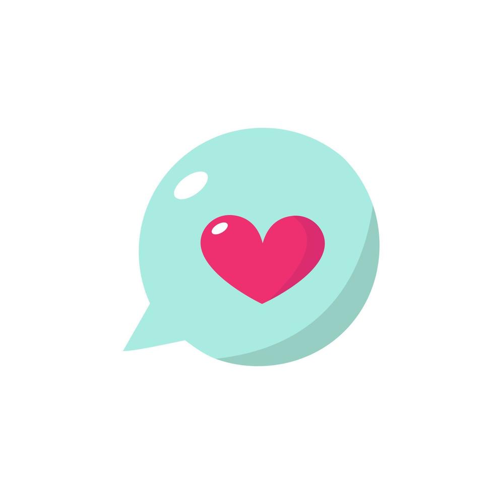 hart in pratende zeepbel pictogram vector liefde illustratie
