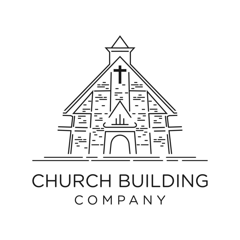 ontwerp van de schets van het kerkgebouw vector