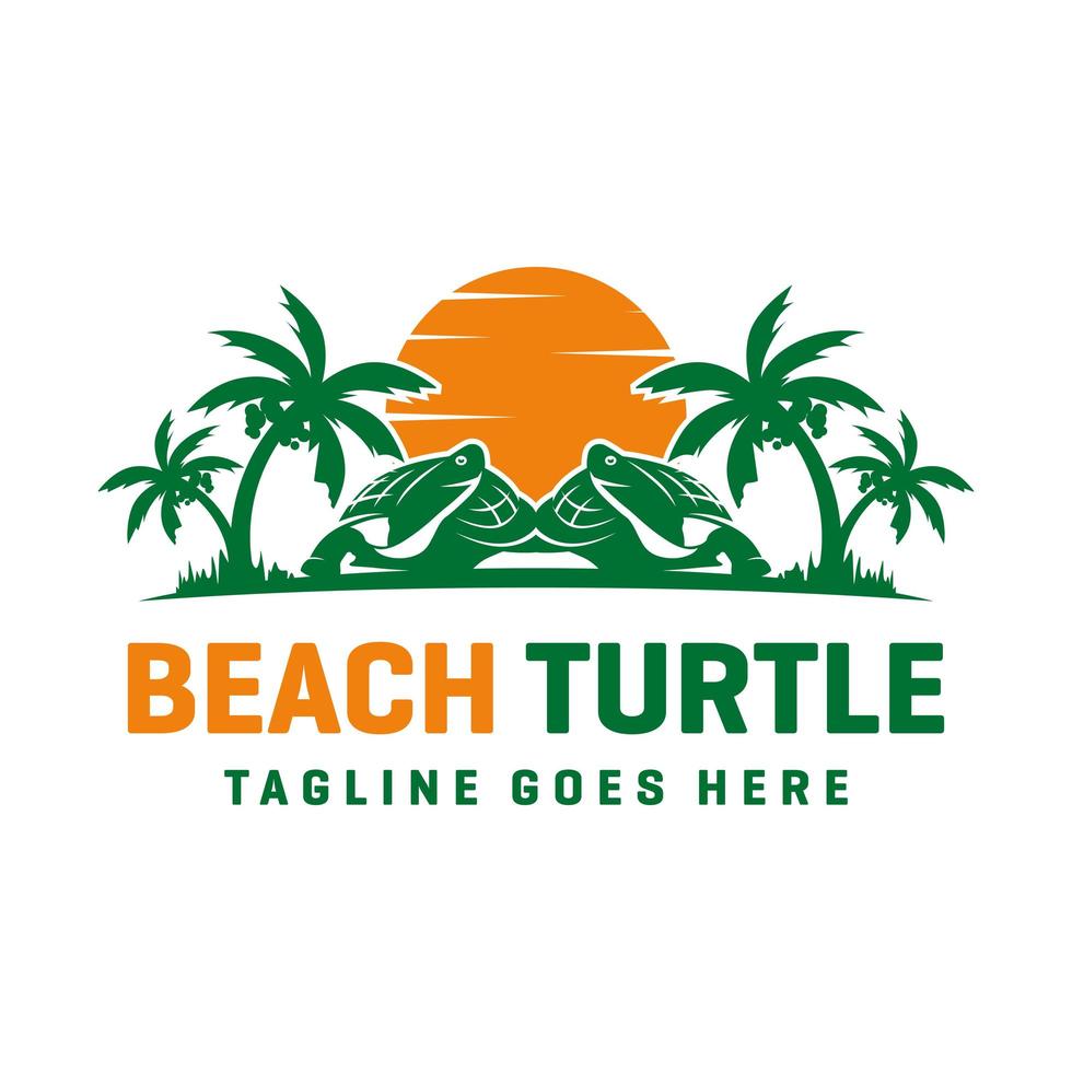 strandschildpad logo ontwerpsjabloon vector