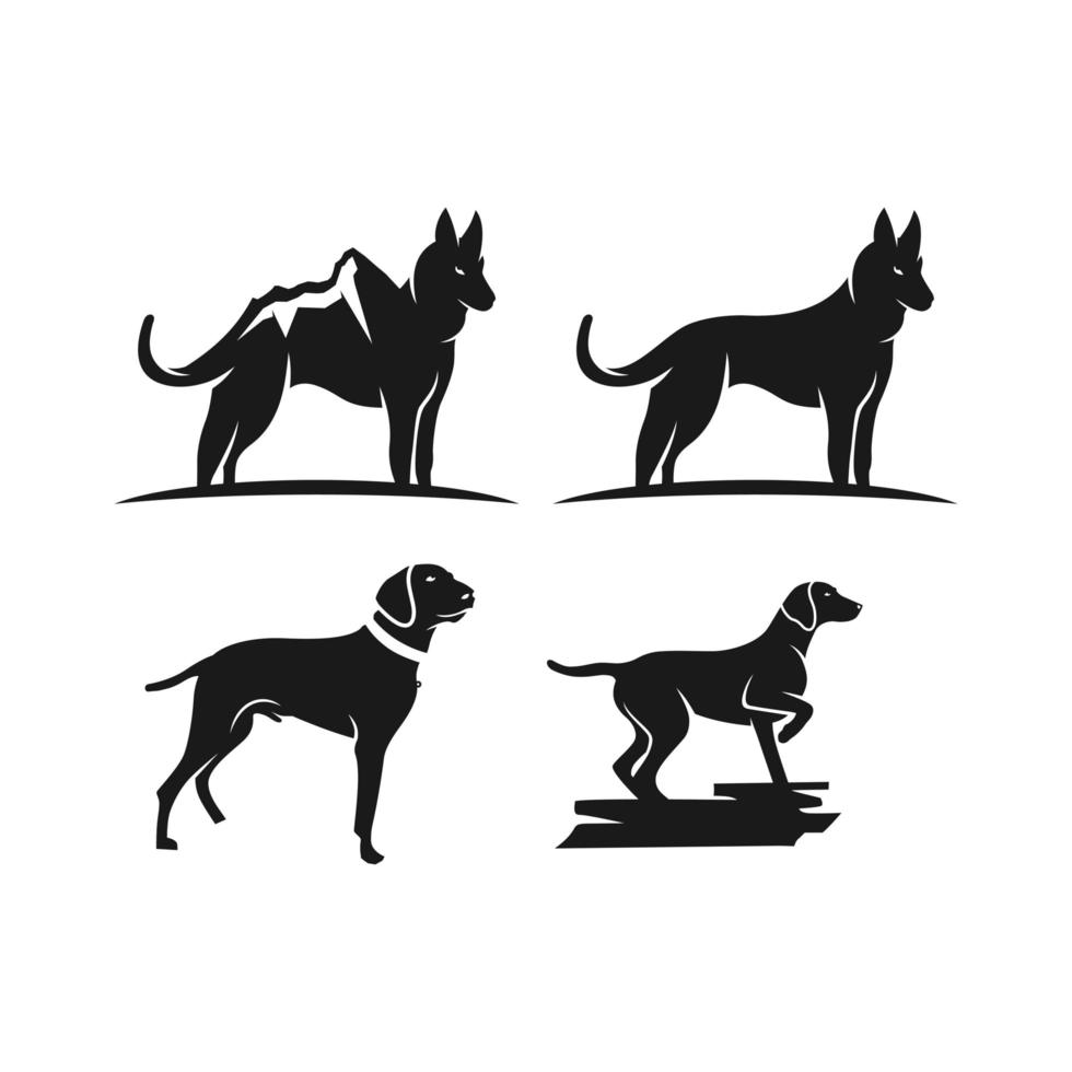 silhouet dier hond logo ontwerp vector