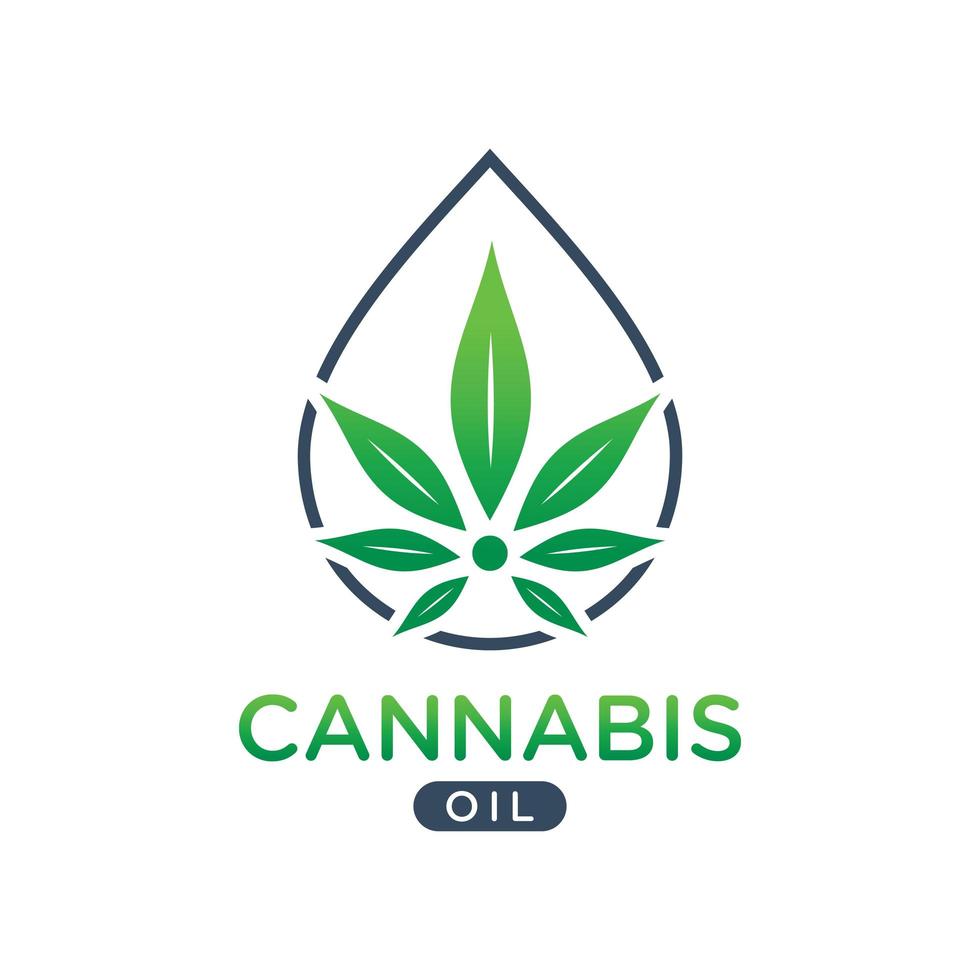 cannabis olie logo ontwerp vector