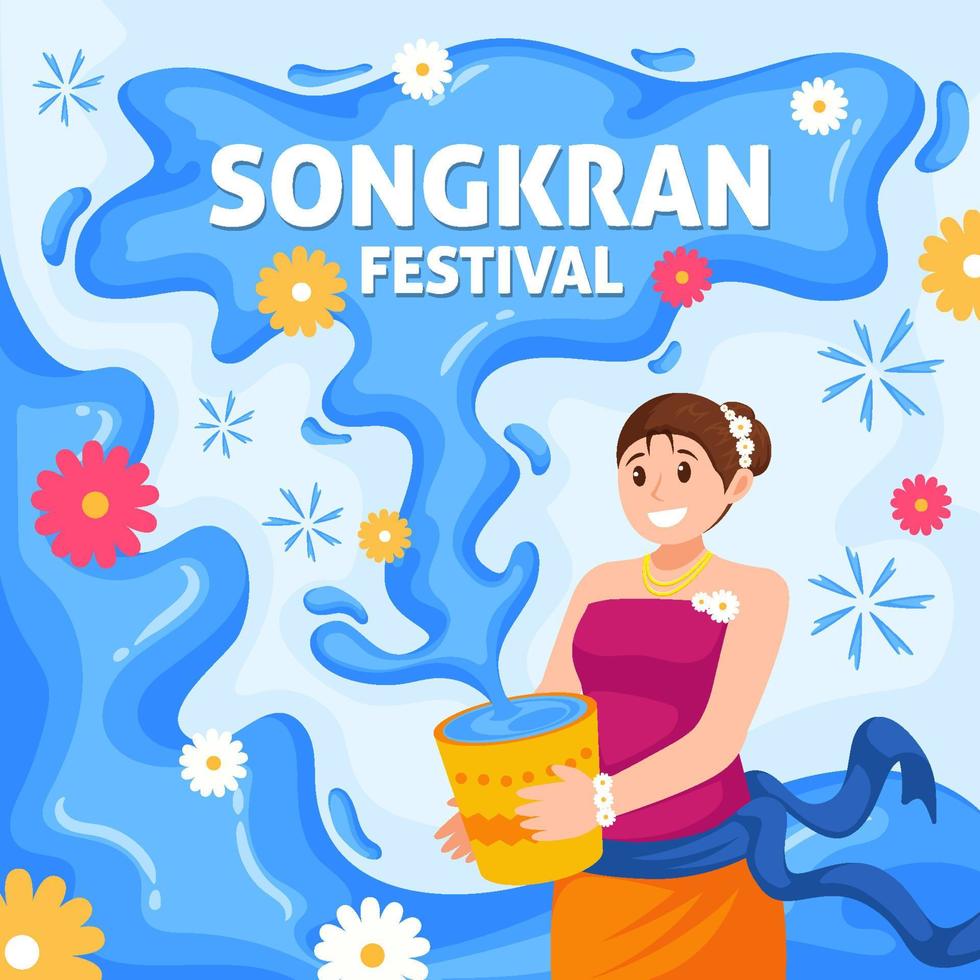 songkran festivalconcept vector