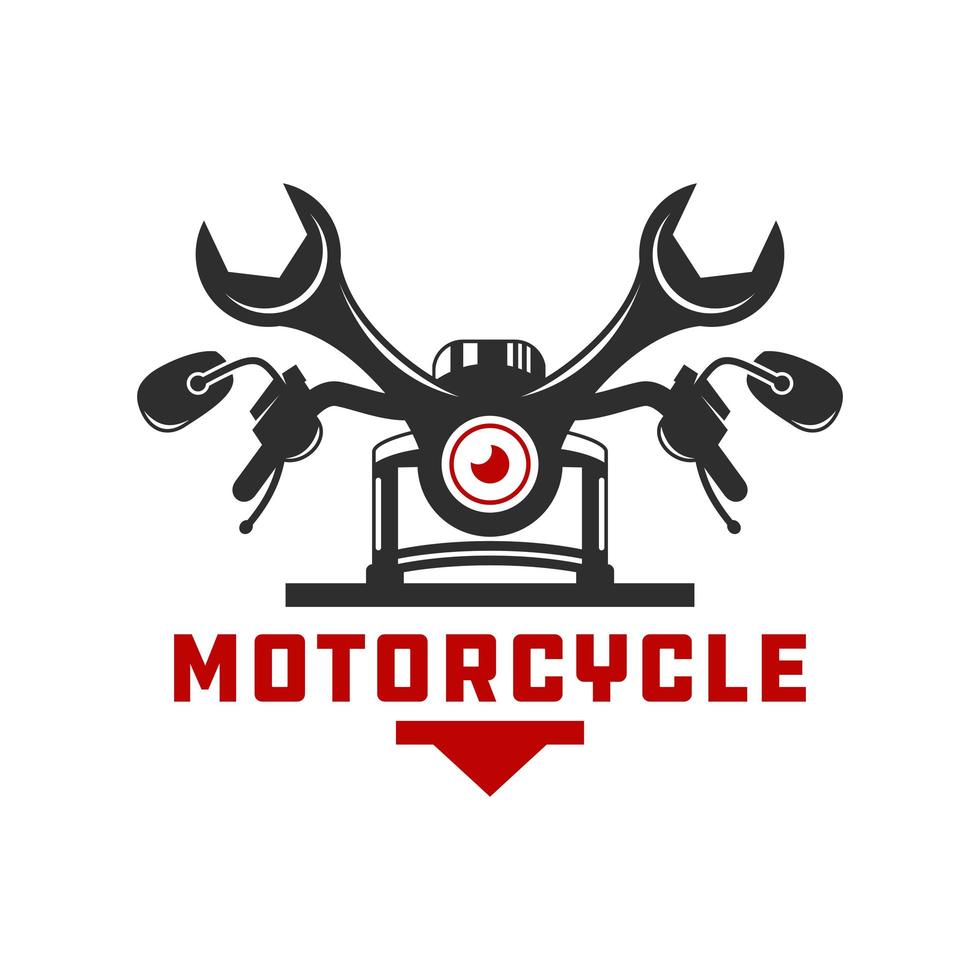 motorfiets reparatie logo ontwerp vector