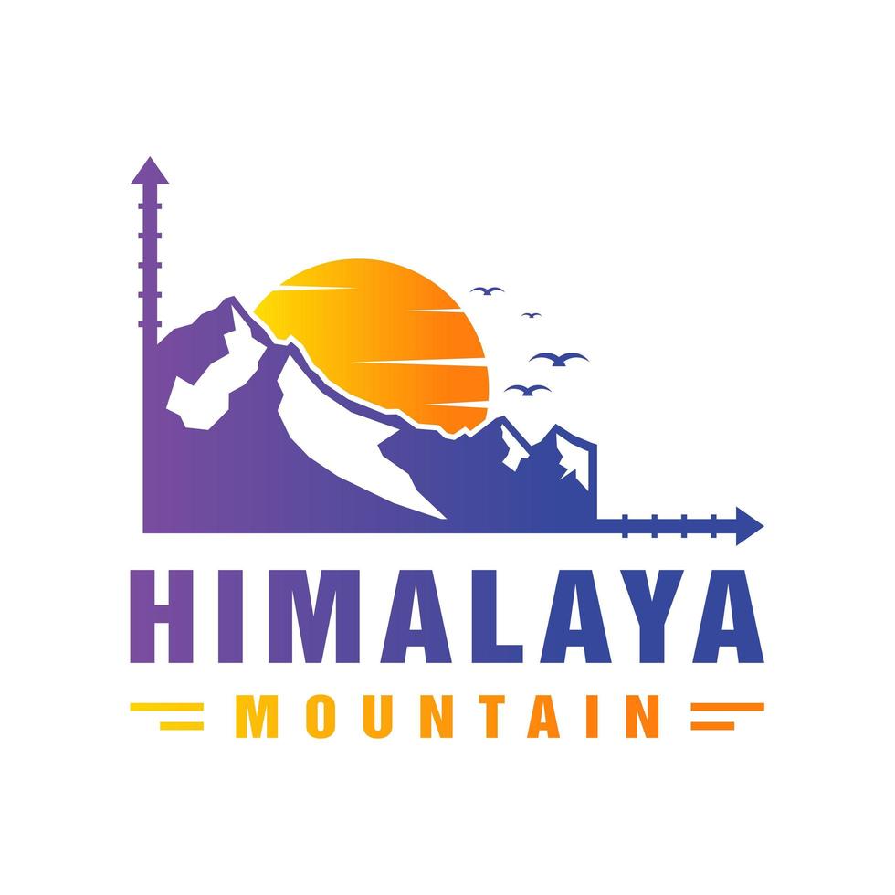 Himalaya berg vector logo ontwerp