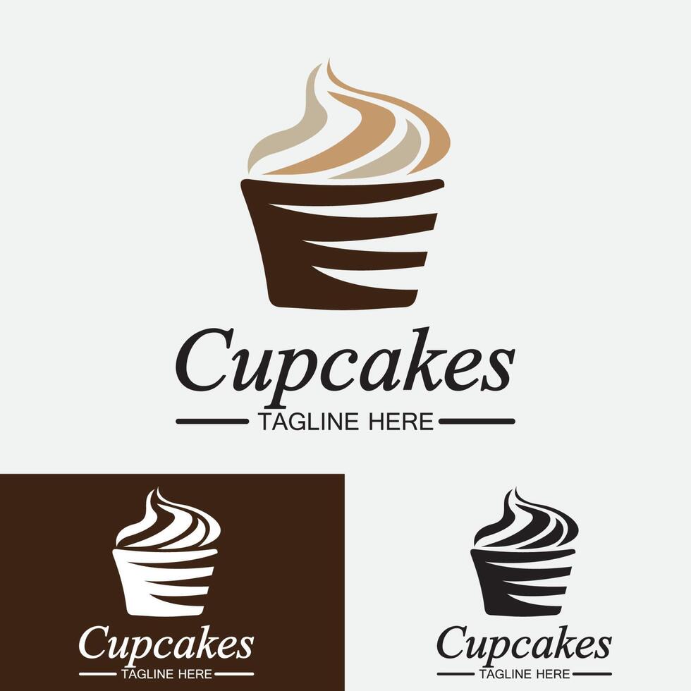 cupcake logo vector ontwerpsjabloon. cupcakes bakkerij icoon.