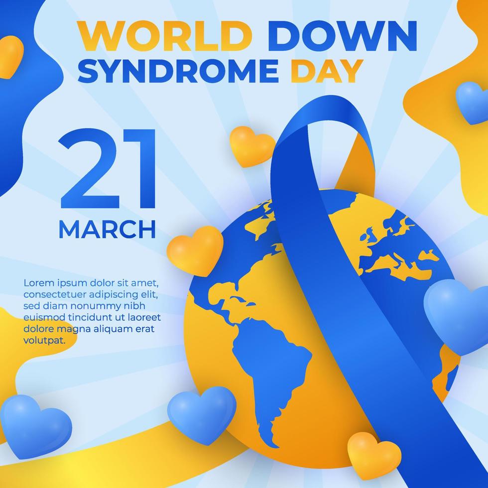 achtergrond van de werelddag van het syndroom van Down vector